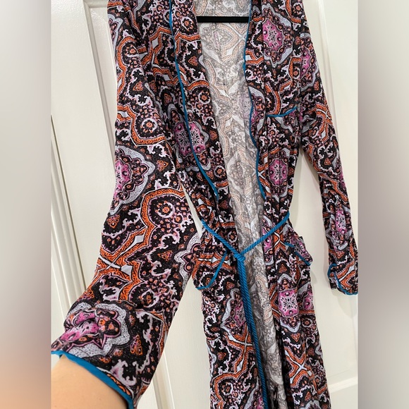 Free People Boho Hippie Robe Don’t You Wait kimono duster jacket open cardigan - Picture 11 of 14